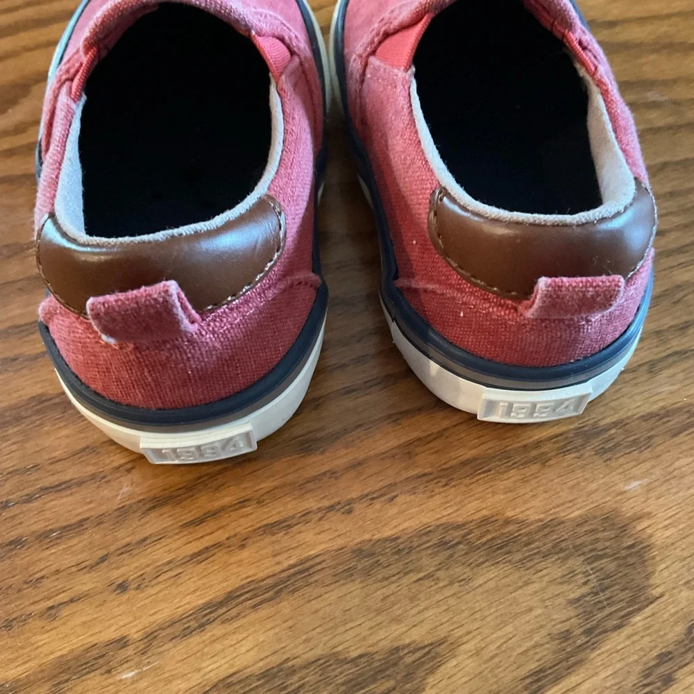 Old Navy Slip-On Canvas Sneakers, Burnt Red, Pull Tab @ Heel, Toddlers, Sz 5